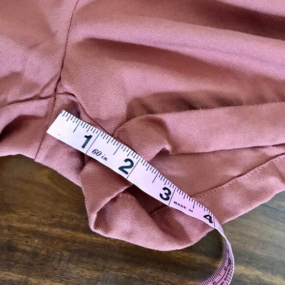 Shinestar‎ Women's High-Waisted Belted Pink Rayon Pleated Casual Shorts. Size L - Picture 9 of 9